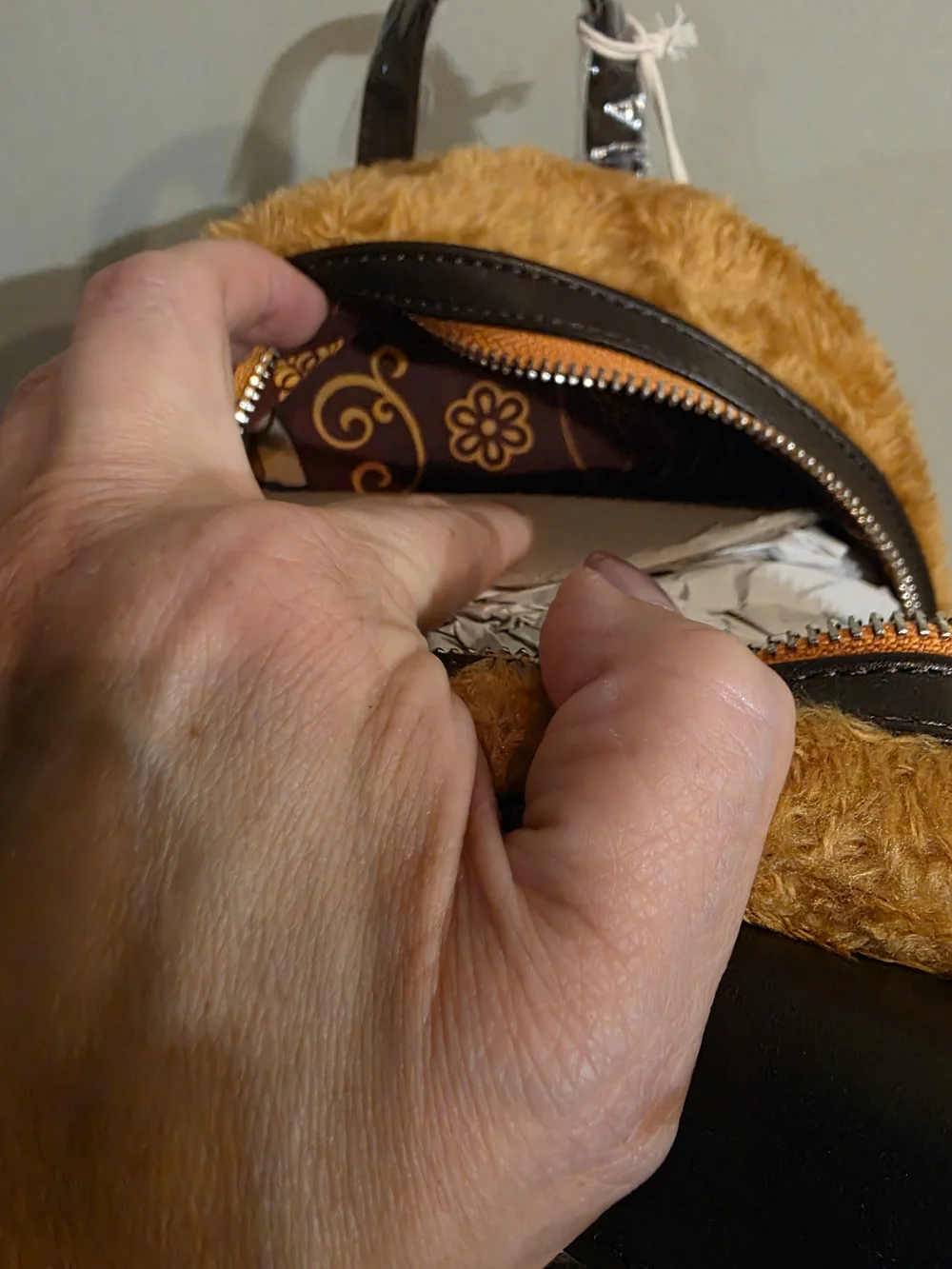 Loungefly Puss in Boots Plush Cat Mini Backpack - Brown